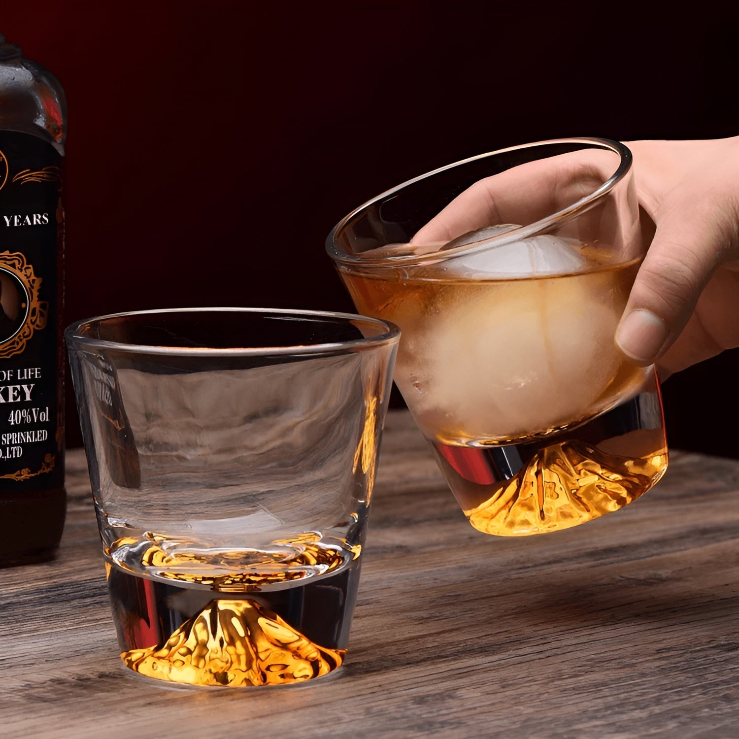 Whiskyglass Med Mount Fuji-design - Elegant Sett For Kjennere
