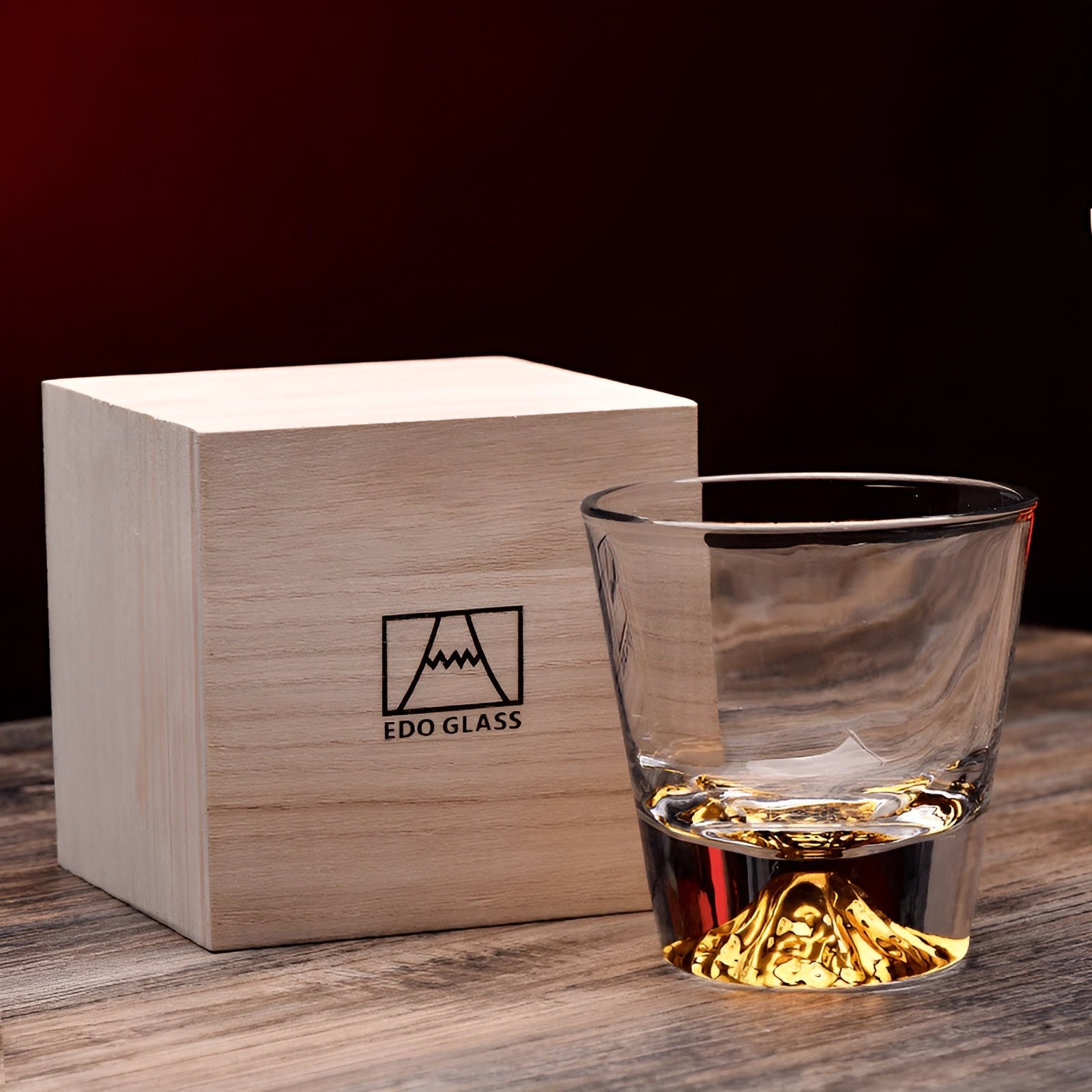 Whiskyglass Med Mount Fuji-design - Elegant Sett For Kjennere