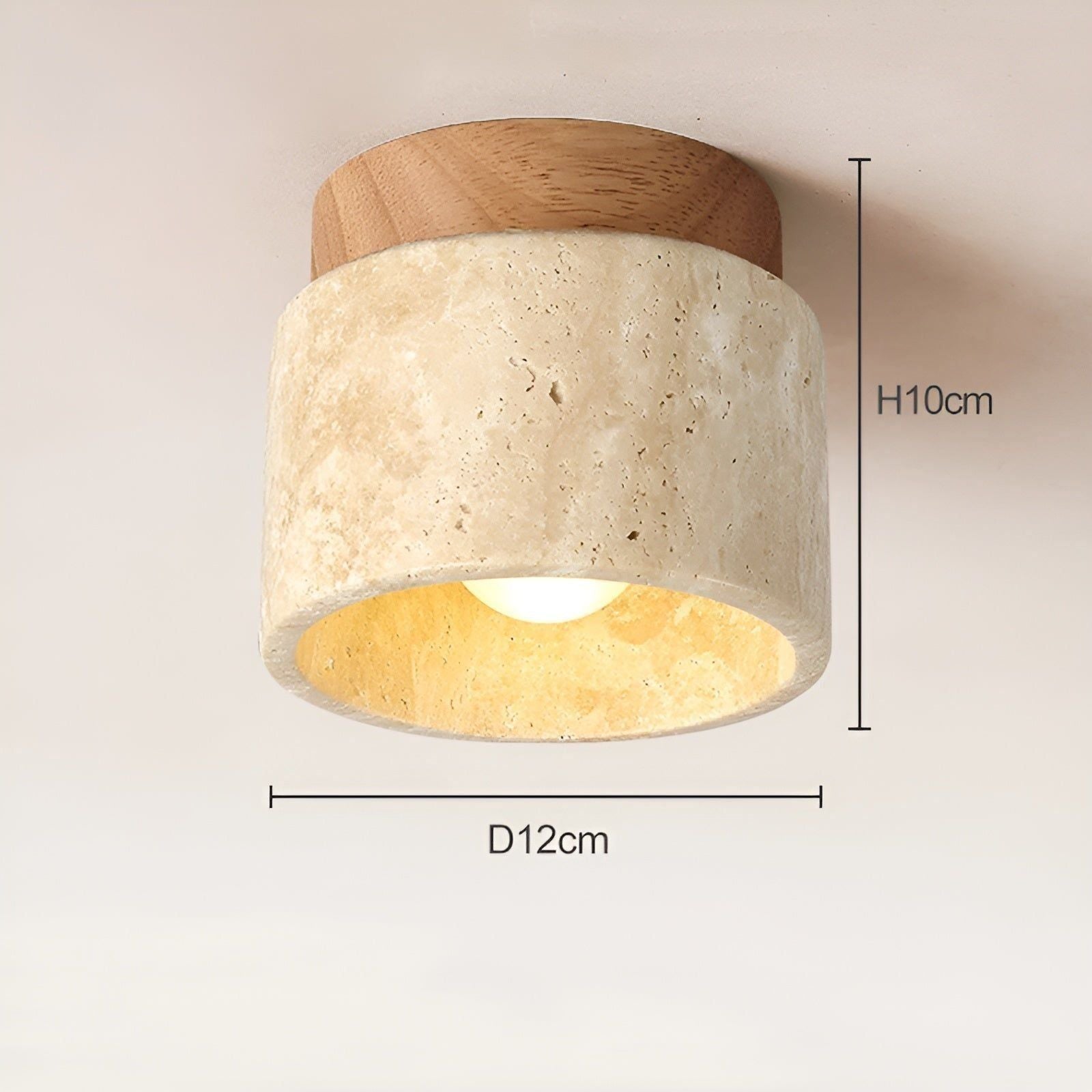 Bilde av Lumistone - Wabi Sabi Gul Japansk Taklampe i Marmor fra Velisse