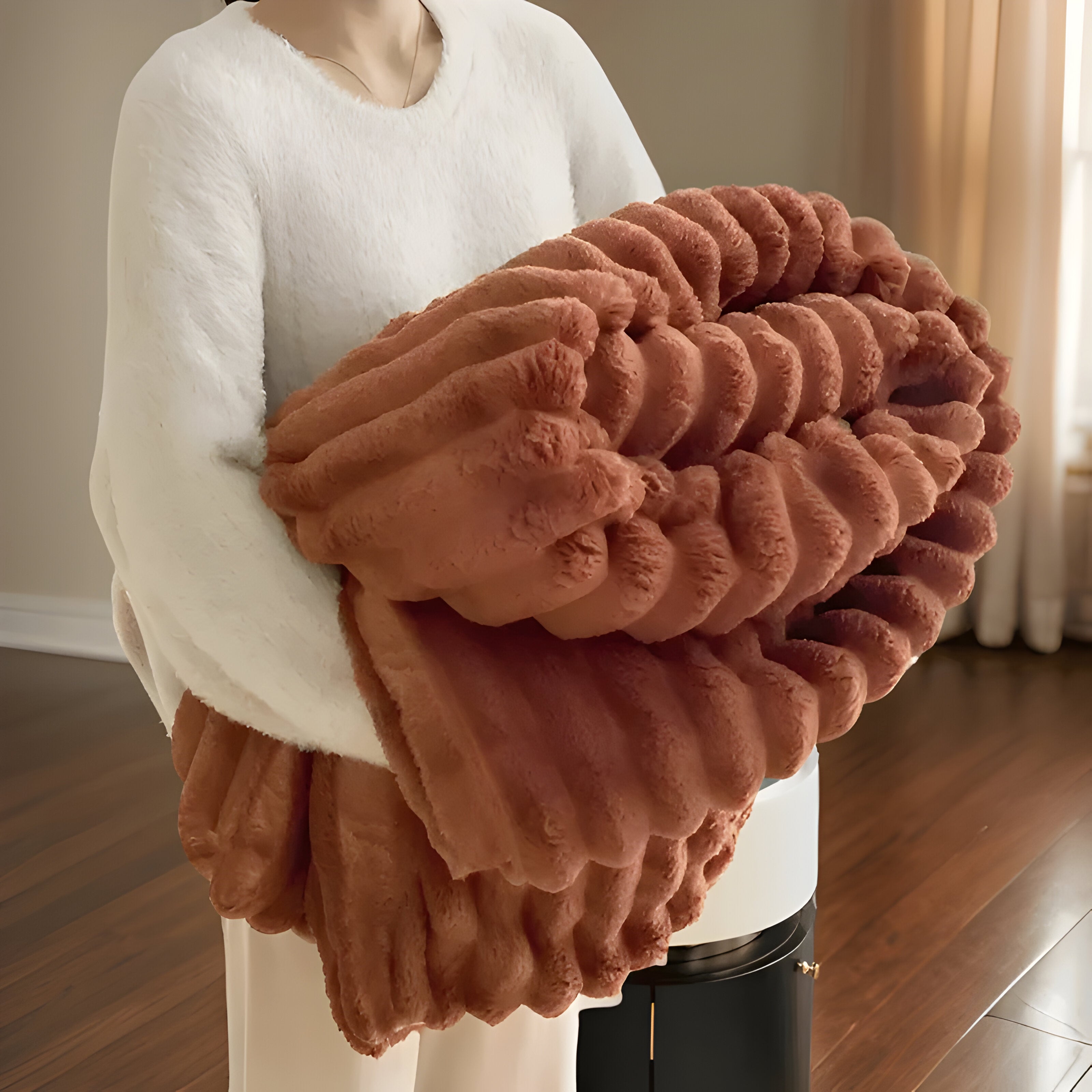 Lunera – Pledd i Myk Fleece for Sofa og Stue (Varmt og Koselig)