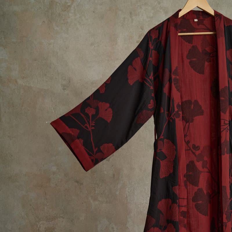 Reversibel kimono-badekåpe – to fargesider