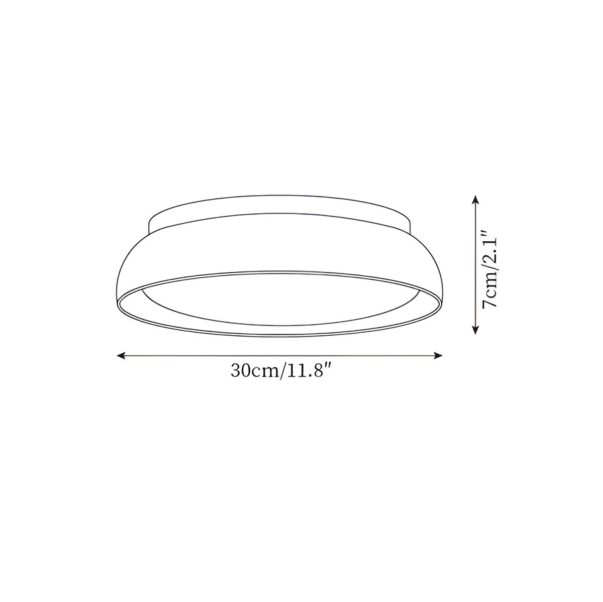 Rund Taklampe – Varmt og Jevnt Lys | Perfekt for Alle Rom - Dia 30cm x H 7cm / ∅ 11.8″ x H 2.1 / Varmhvit