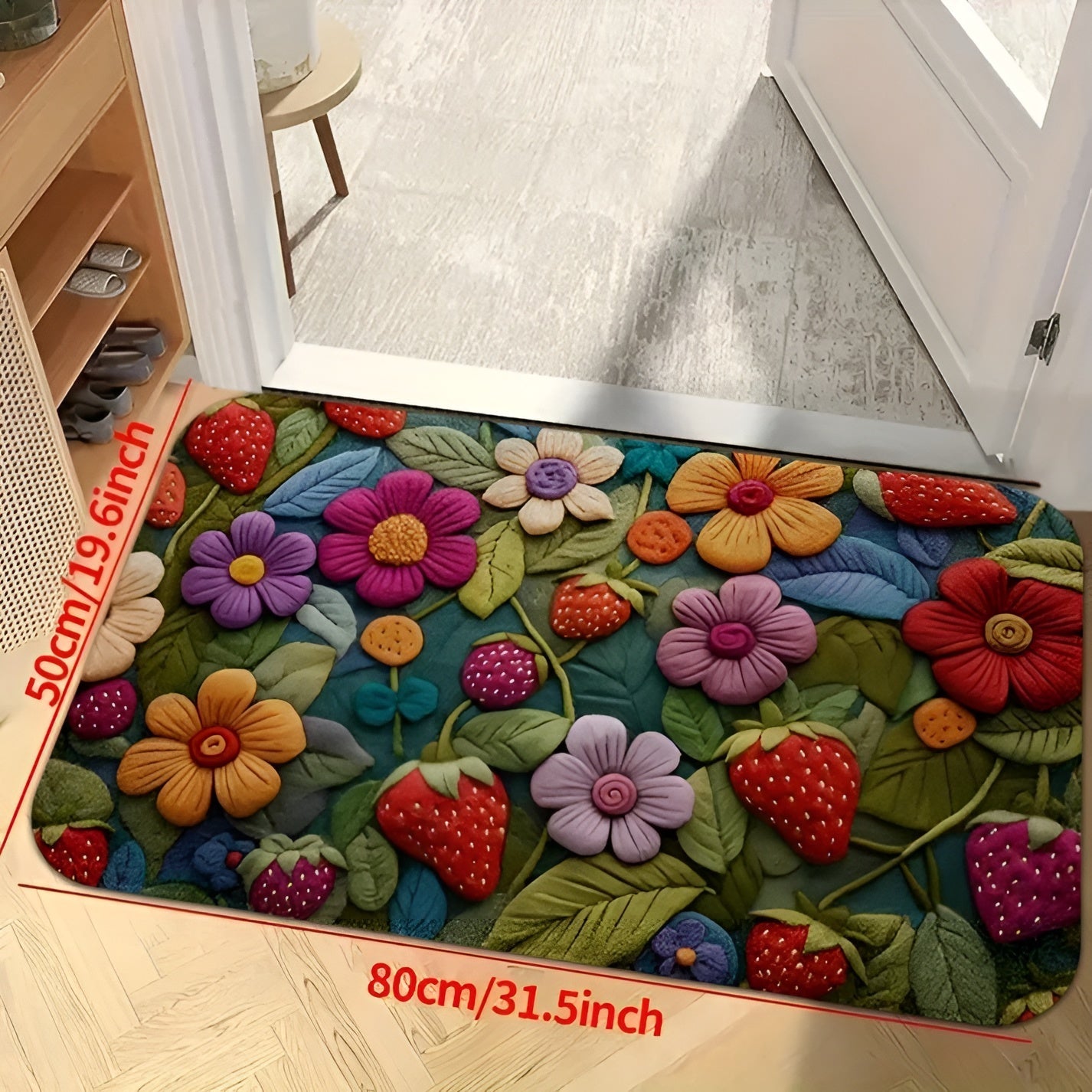 3D Blomstermatte – Sklisikkert Teppe med Kasjmirfølelse | Perfekt til Gang og Bad