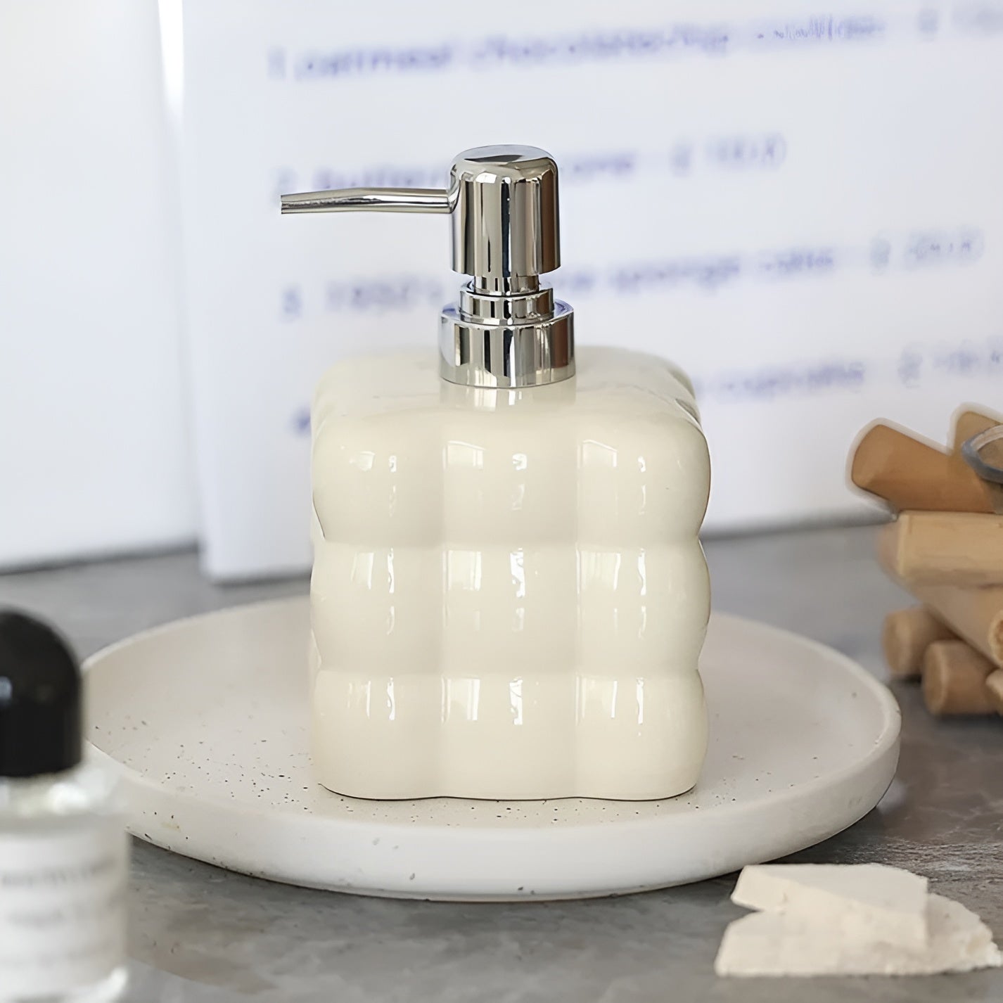 Keramisk Såpedispenser – Stilfull og Påfyllbar | For Håndsåpe, Sjampo og Dusjsåpe