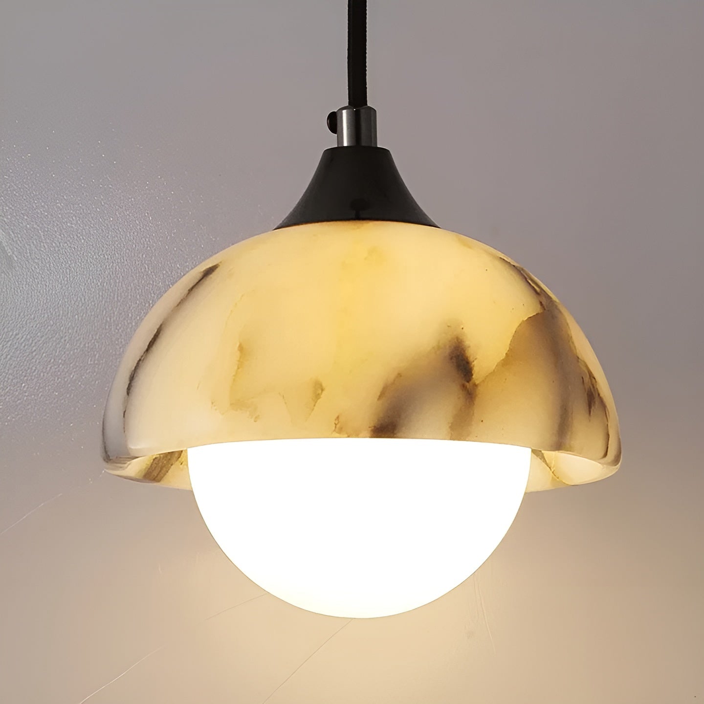 Svart Marmor-hengelampe – Moderne Og Luksuriøs | Elegant Innendørsbelysning - Lysarmaturer for tak