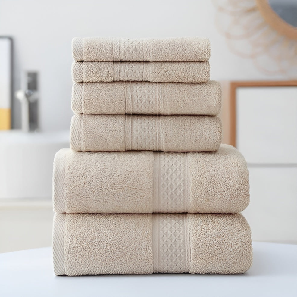 3-delers Håndklær i Bomull – Myke og Suger Godt | Perfekt for Bad og Hverdagsbruk