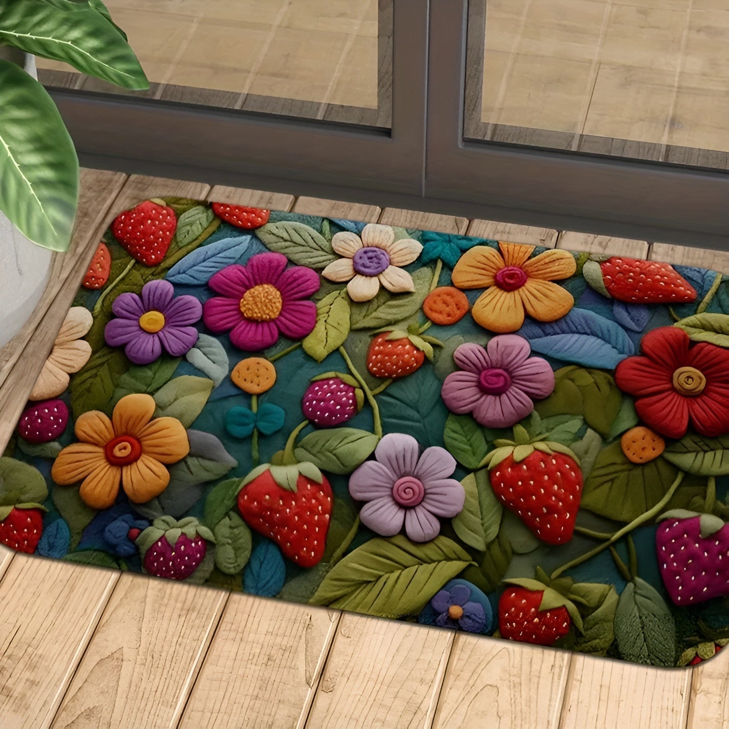 3D Blomstermatte – Sklisikkert Teppe med Kasjmirfølelse | Perfekt til Gang og Bad