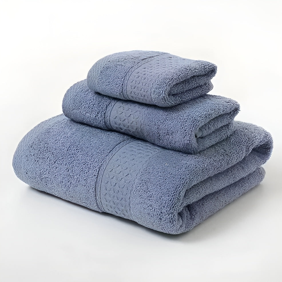 3-delers Håndklær i Bomull – Myke og Suger Godt | Perfekt for Bad og Hverdagsbruk