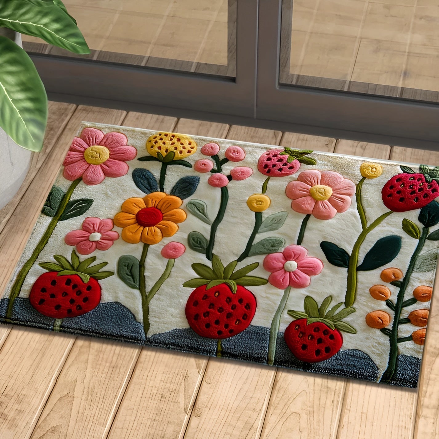 3D Blomstermatte – Sklisikkert Teppe med Kasjmirfølelse | Perfekt til Gang og Bad