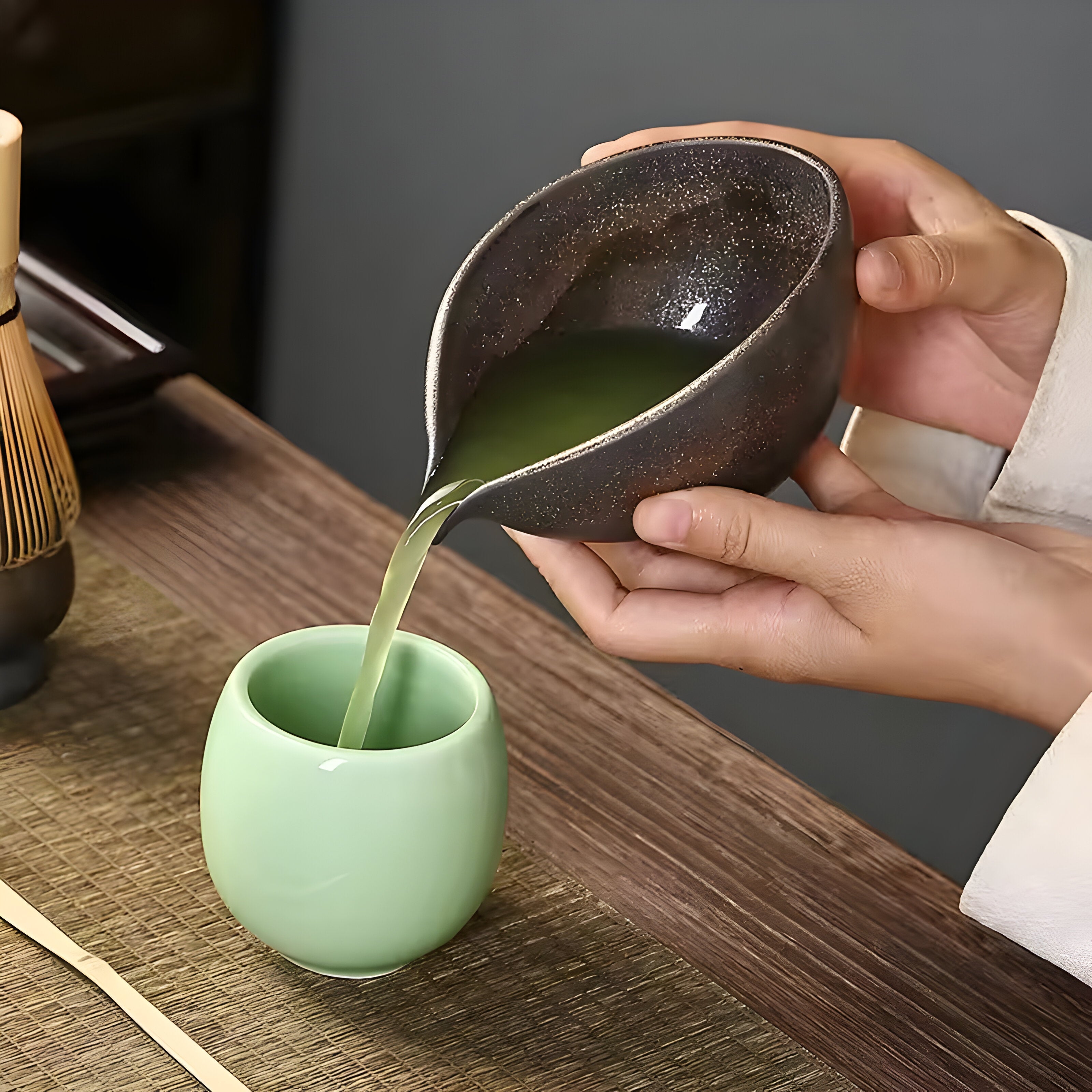 Matcha Keramikset - Traditionelles japanisches Teeset (4-teilig)