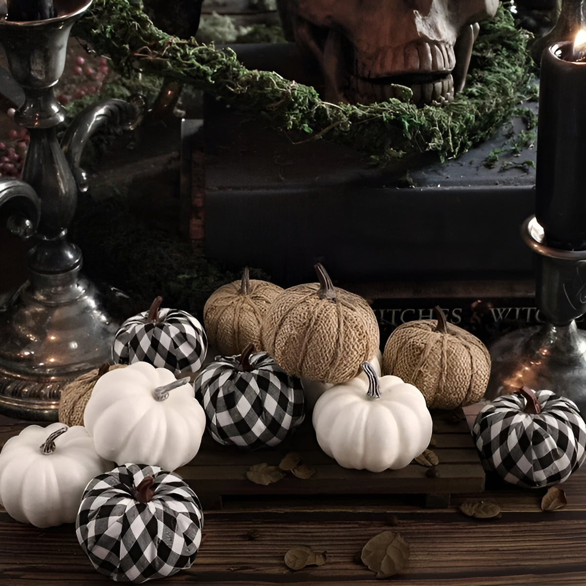 Herbstliche Kürbis-Deko aus Jute – 12 Stück | Ideal für Tisch, Fensterbank & Halloween