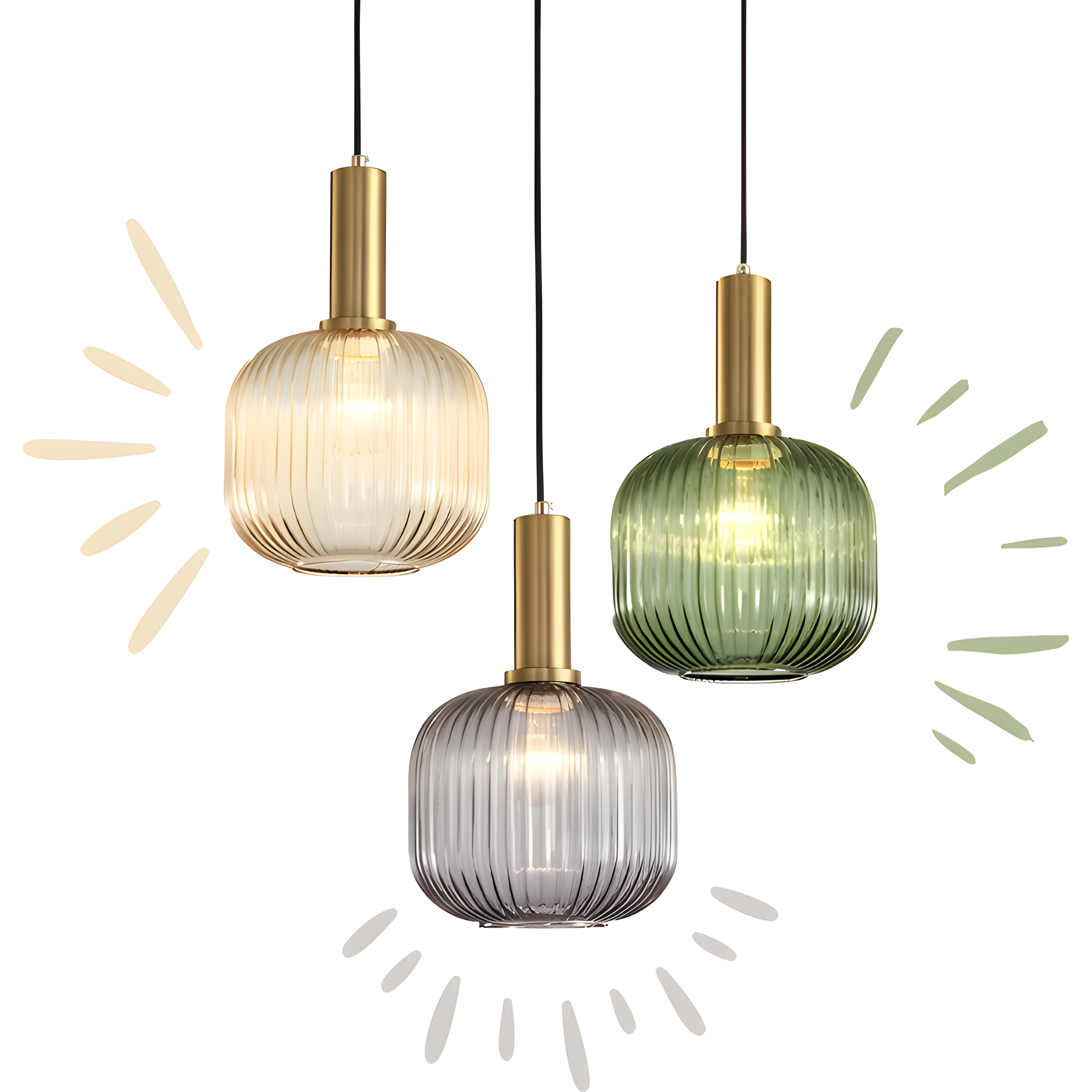 Bilde av Sivren – Fargerik Vintage Hengelampe i Glass fra Velisse