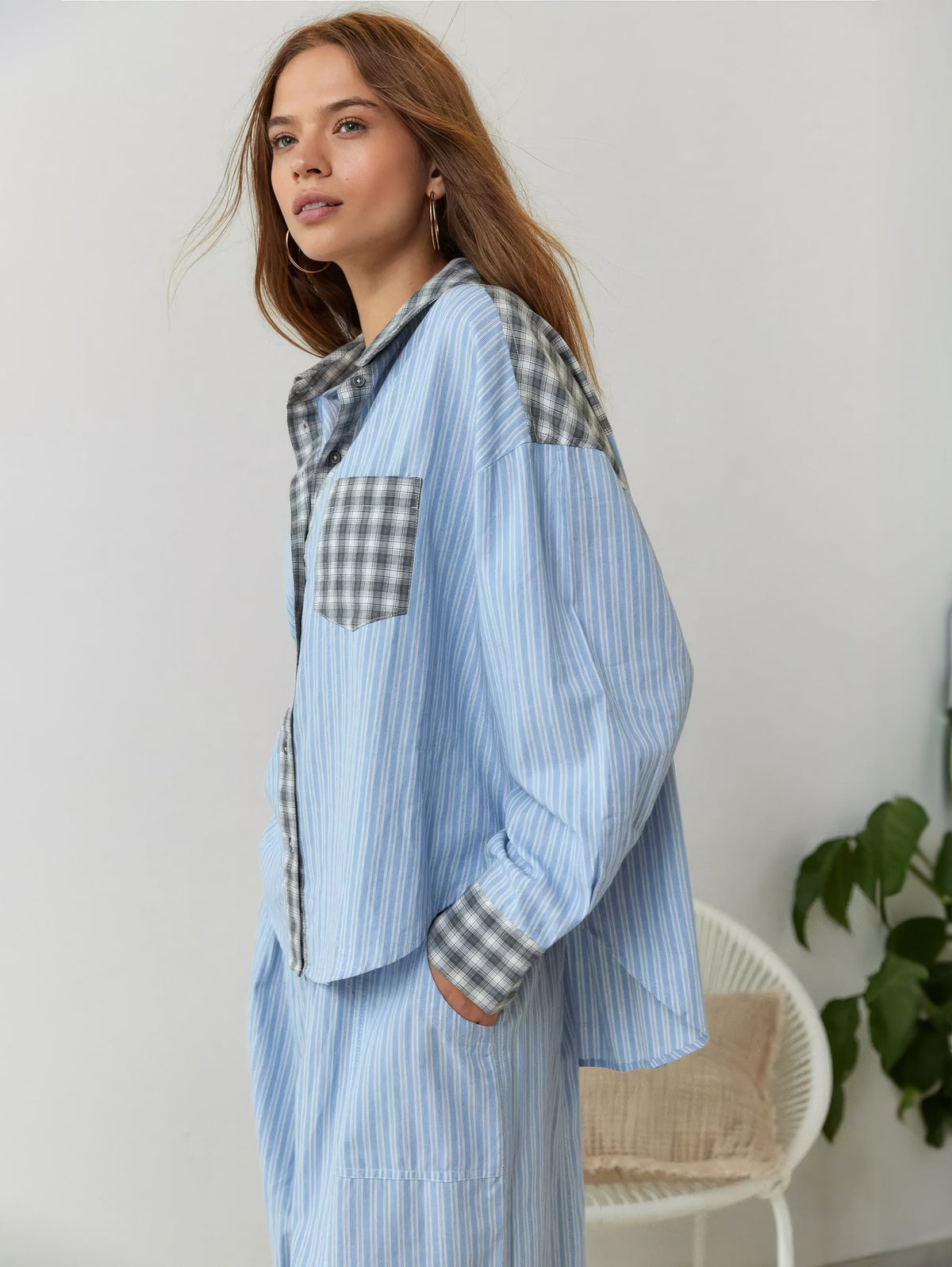 Todelt pyjamasett for damer med lange ermer – siden