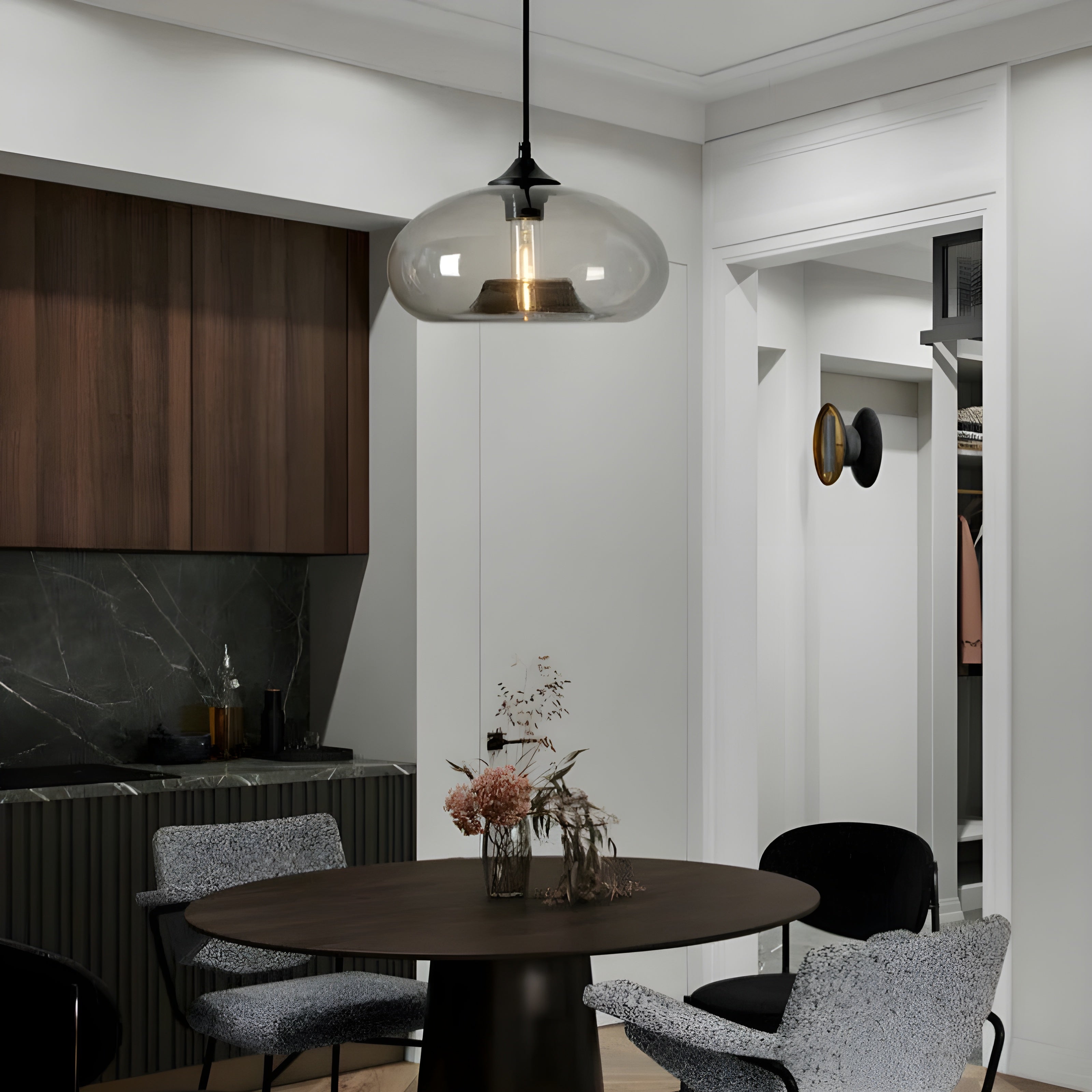 Glaspendelleuchte – Elegantes Design und Warmes Licht | Perfekt für Wohnzimmer und Essbereich