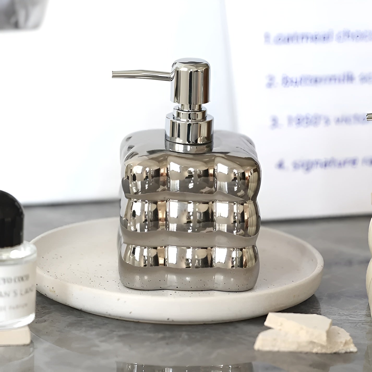 Keramisk Såpedispenser – Stilfull og Påfyllbar | For Håndsåpe, Sjampo og Dusjsåpe