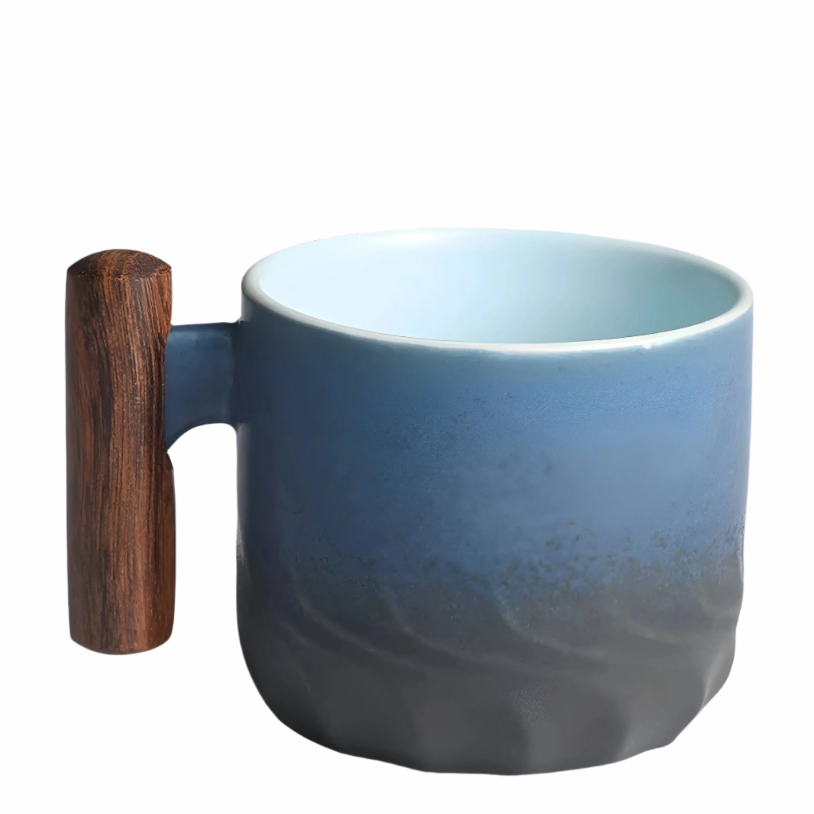 Keramisk Kaffekopp Med Trehåndtak - Minimalistisk Keramisk Kaffekopp