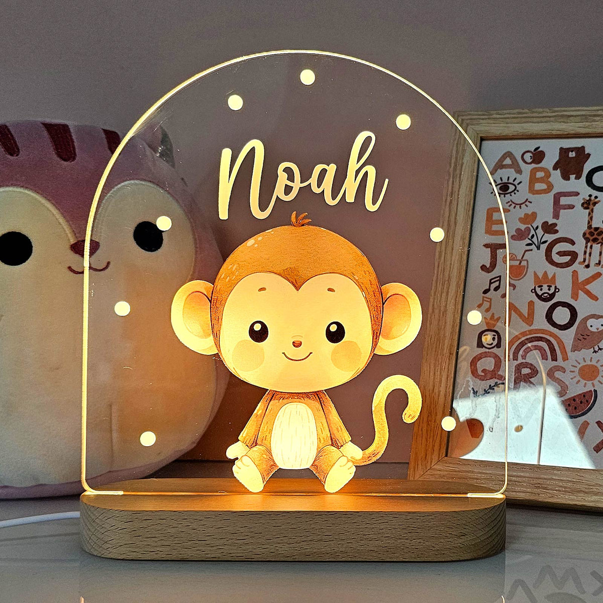 Søt personlig nattlampe med kattmotiv