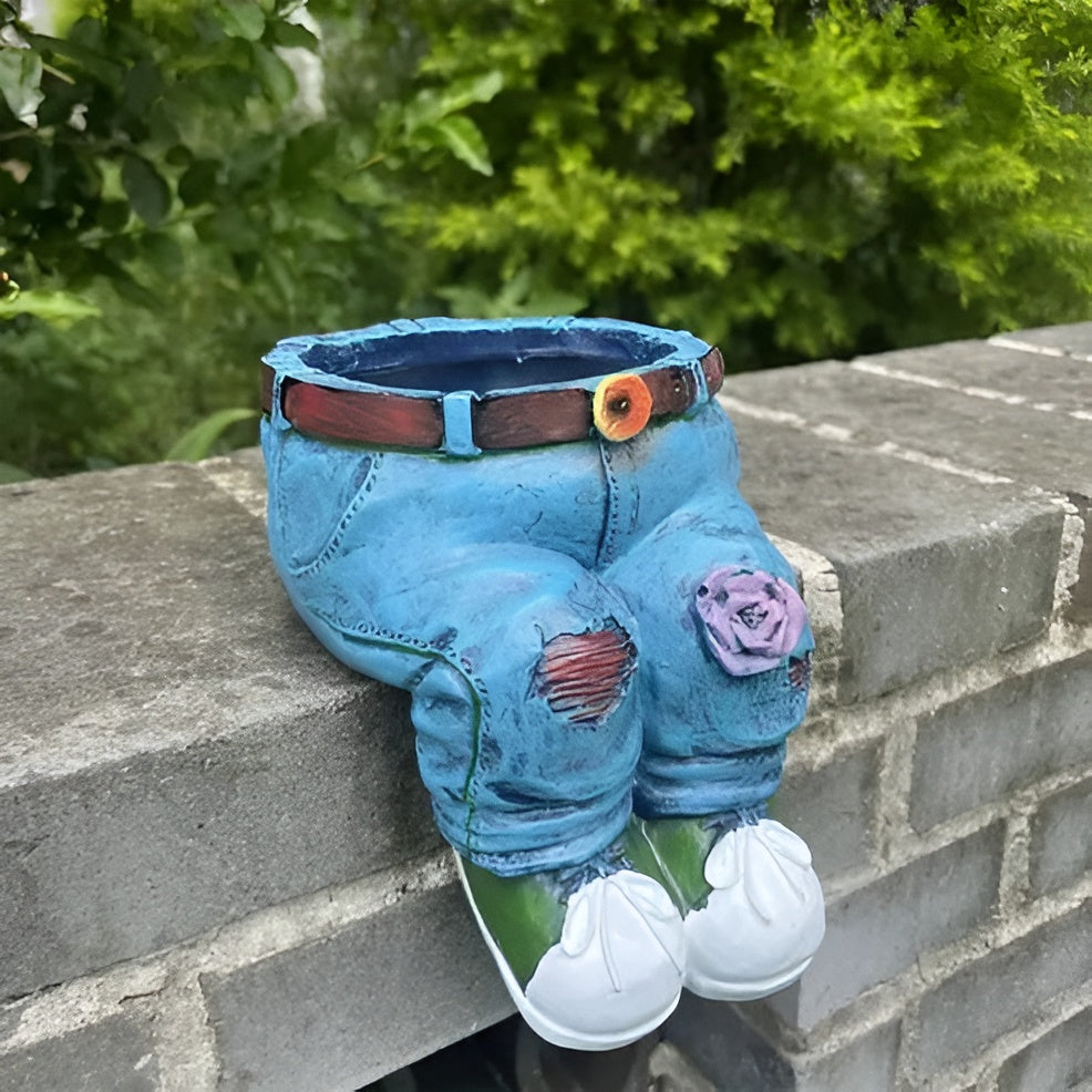 Unik Blomsterpotte i Resin – Denim-inspirert Design | Et Blikkfang for Ethvert Rom