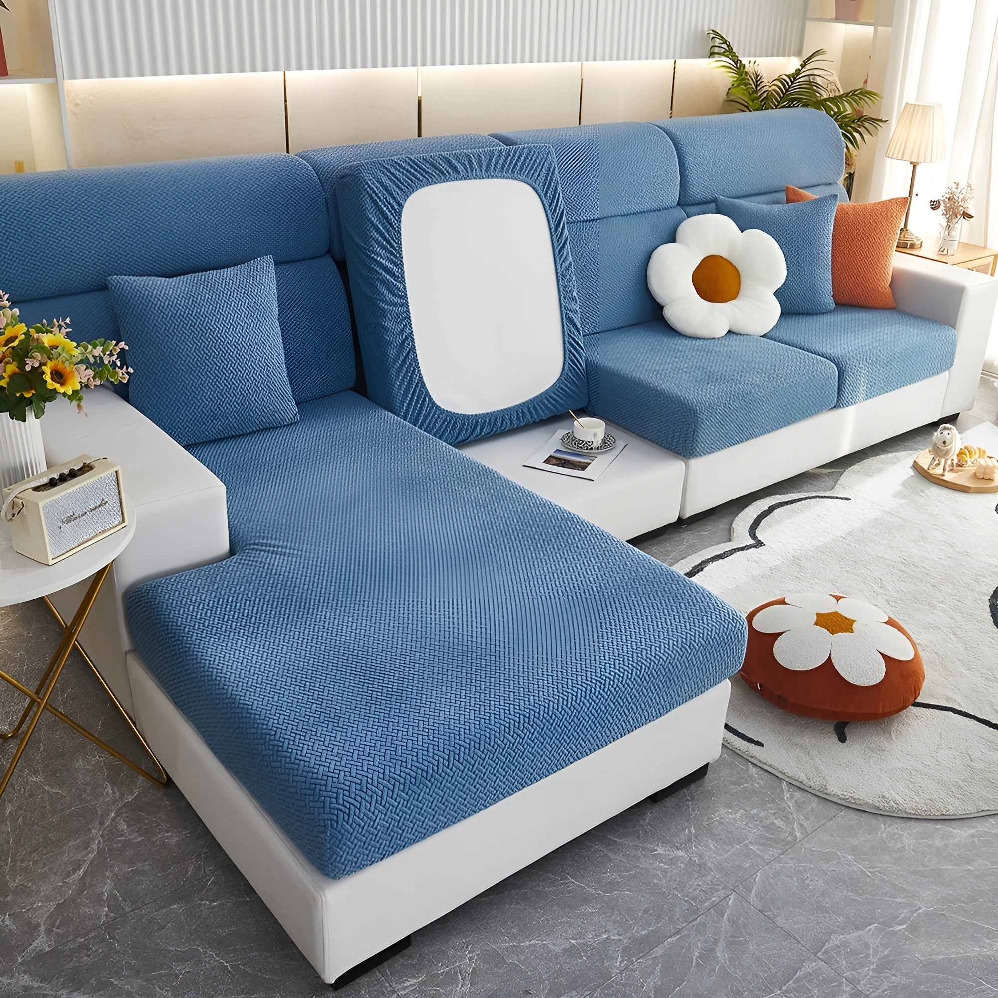 Elastisk Sofatrekk – Vannavstøtende og Sitter Perfekt | Beskyttende Stretchstoff for Sofa