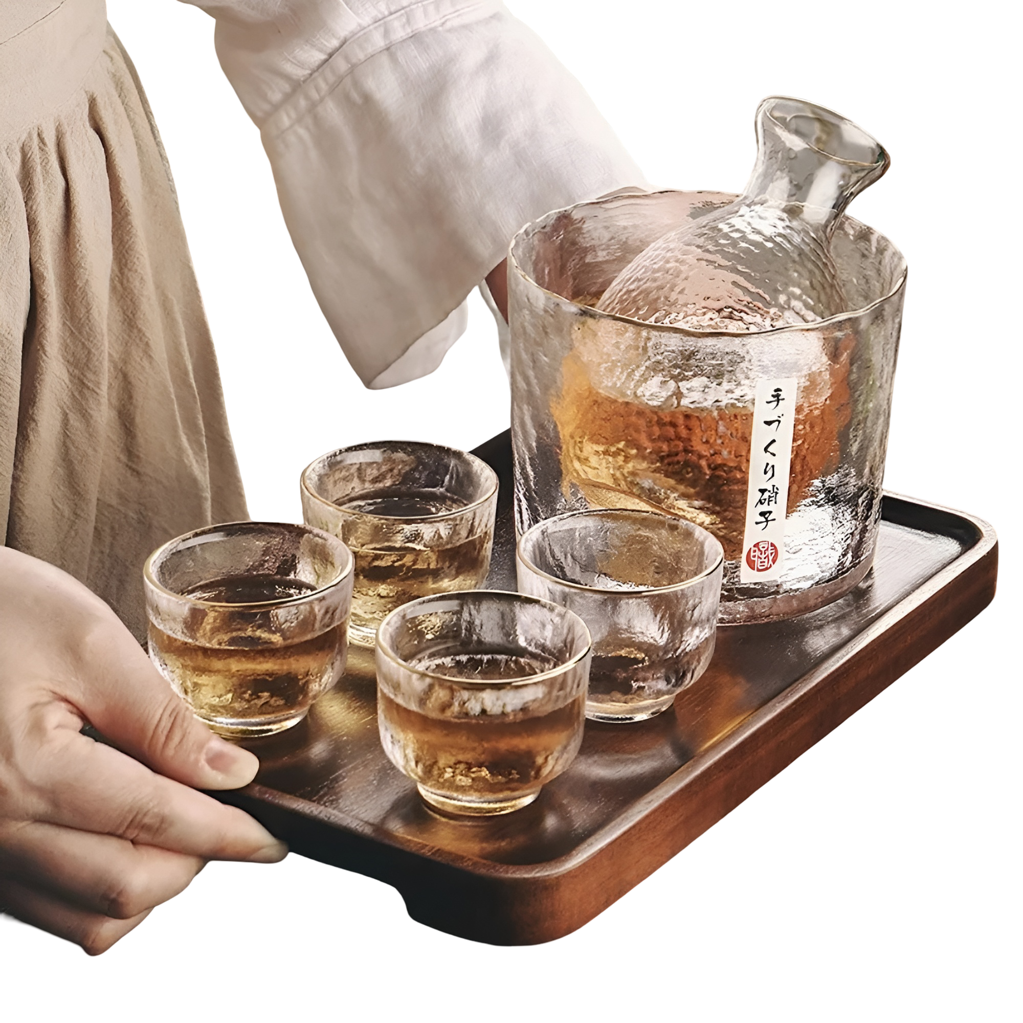 Japansk Glassett – Elegant Sake- og Whiskysett | Perfekt for Hjemmebar og Gaver