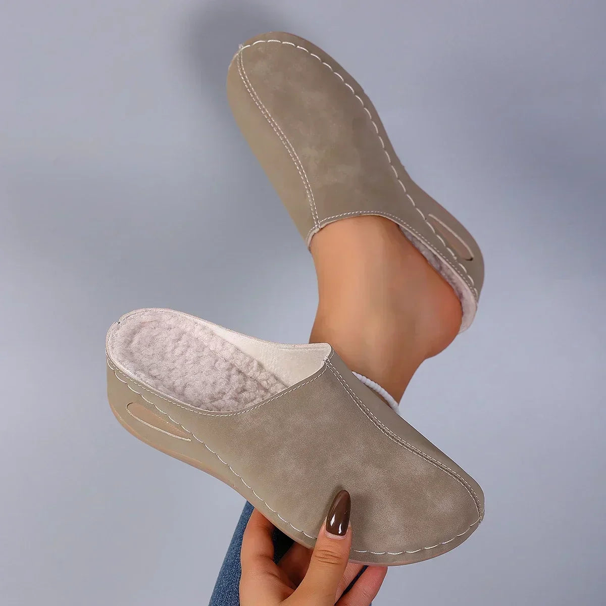 Detalj av gummikilsåle på inneslippers