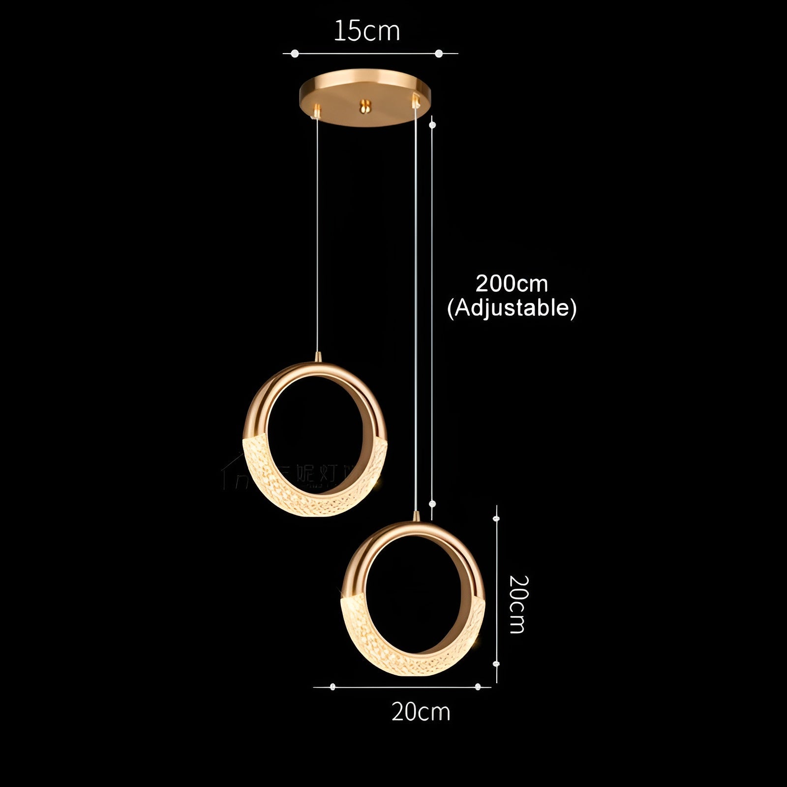 Minimalistisk Pendellampe – Moderne Og Tidløs | Stilig Belysning For Innendørs Bruk - Dobbel Ring / Hvitt Lys