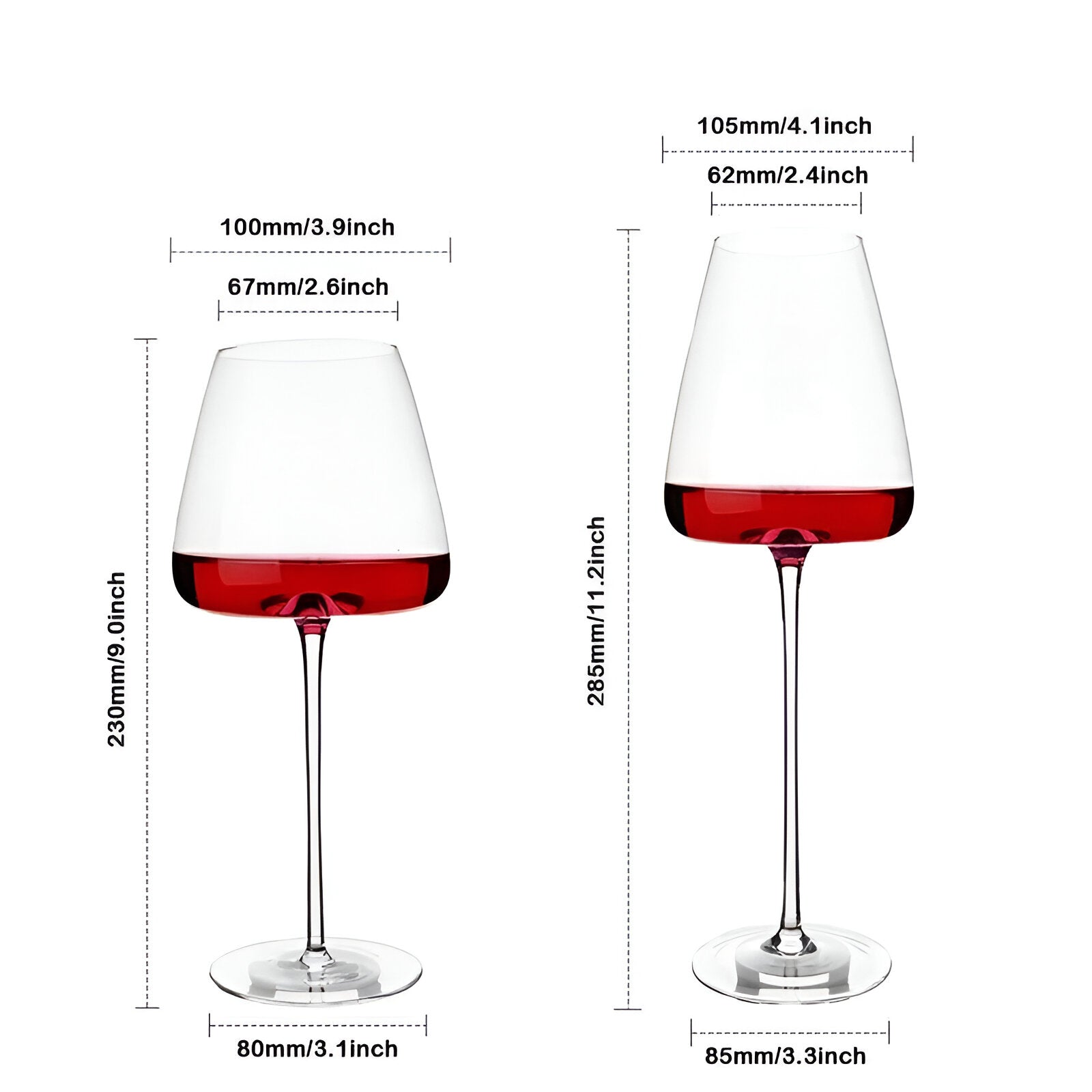 Vinglass i Krystall – Elegant og Håndlaget | Sett med 2, 4 eller 6
