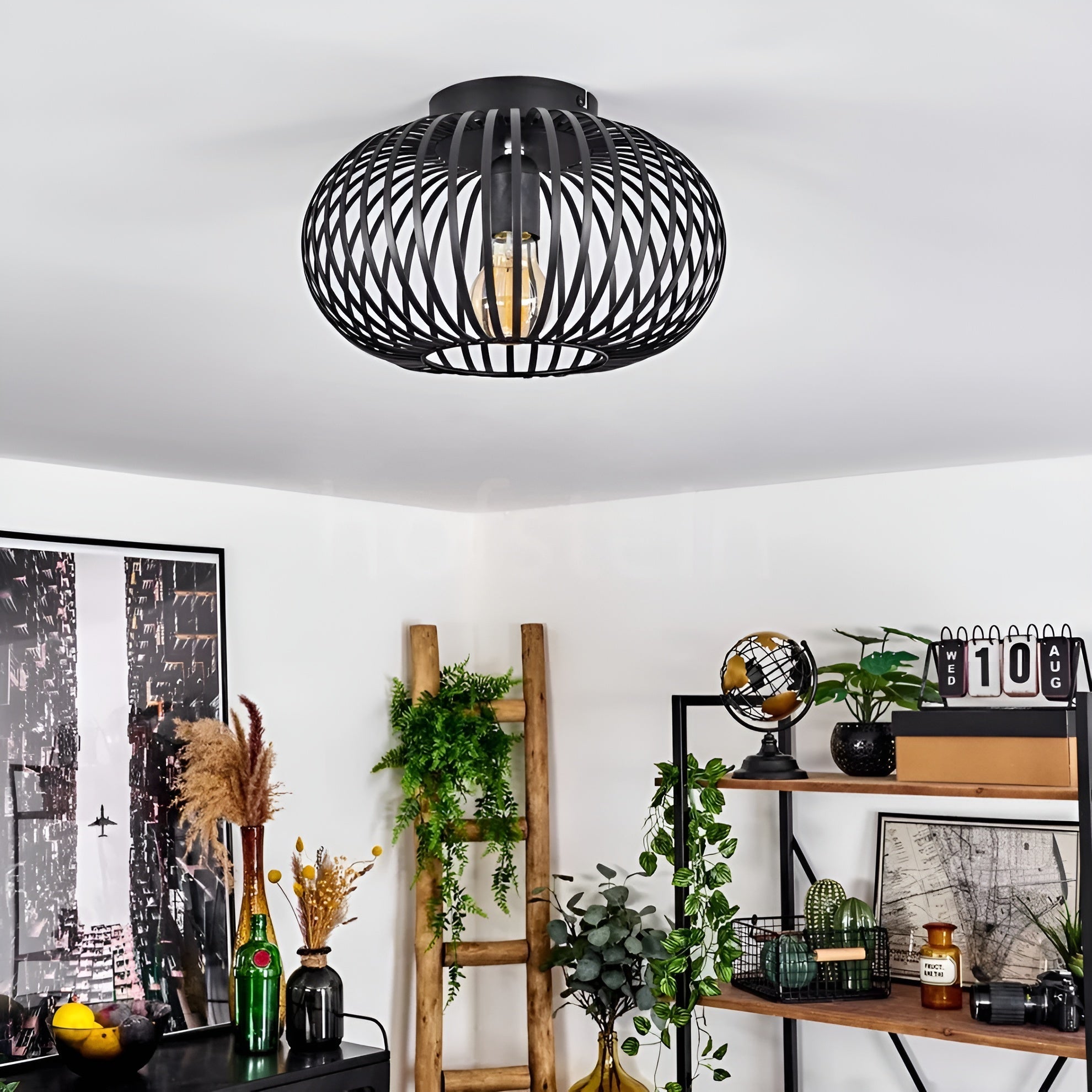 Industriell Taklampe – Dekorativ Lyktestil | Perfekt for Gang, Balkong, Stue og Spisestue