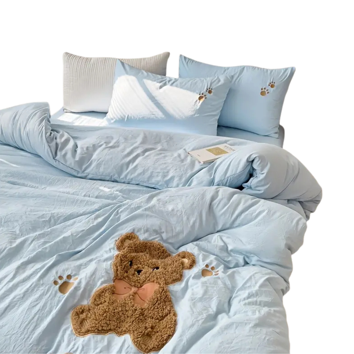 Teddybjørn Sengetøysett – Ultramyk og Koselig | Med Dynebetrekk, Laken og 2 Putetrekk