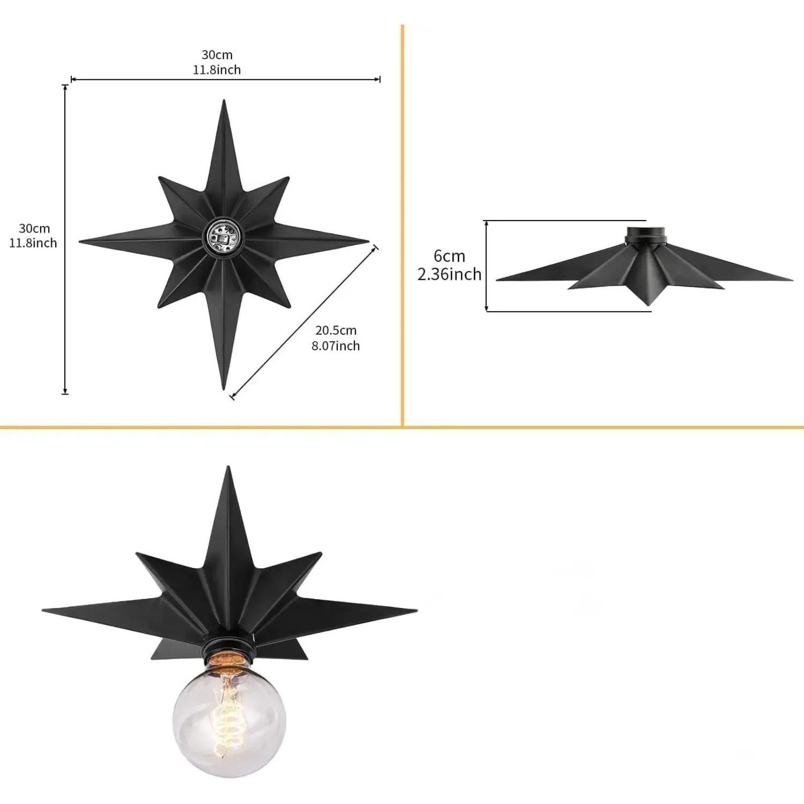 Stjerneformet LED-Vegglampe – Moderne og Dekorativ | Stemningsfull Belysning for Hjemmet - Lysarmaturer for vegg