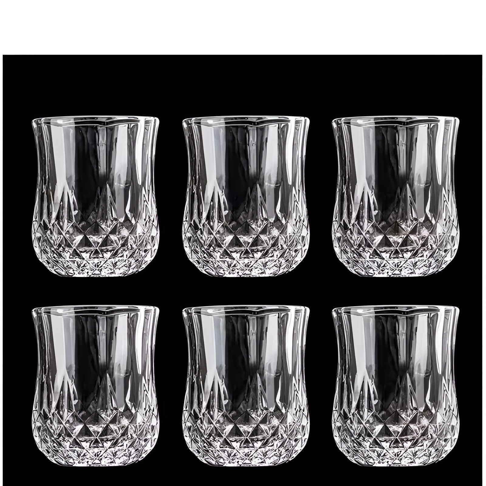 Whiskeygläser im 6er-Set – Vintage Mini-Gläser im Diamantschliff | Perfekt für Bar & Party