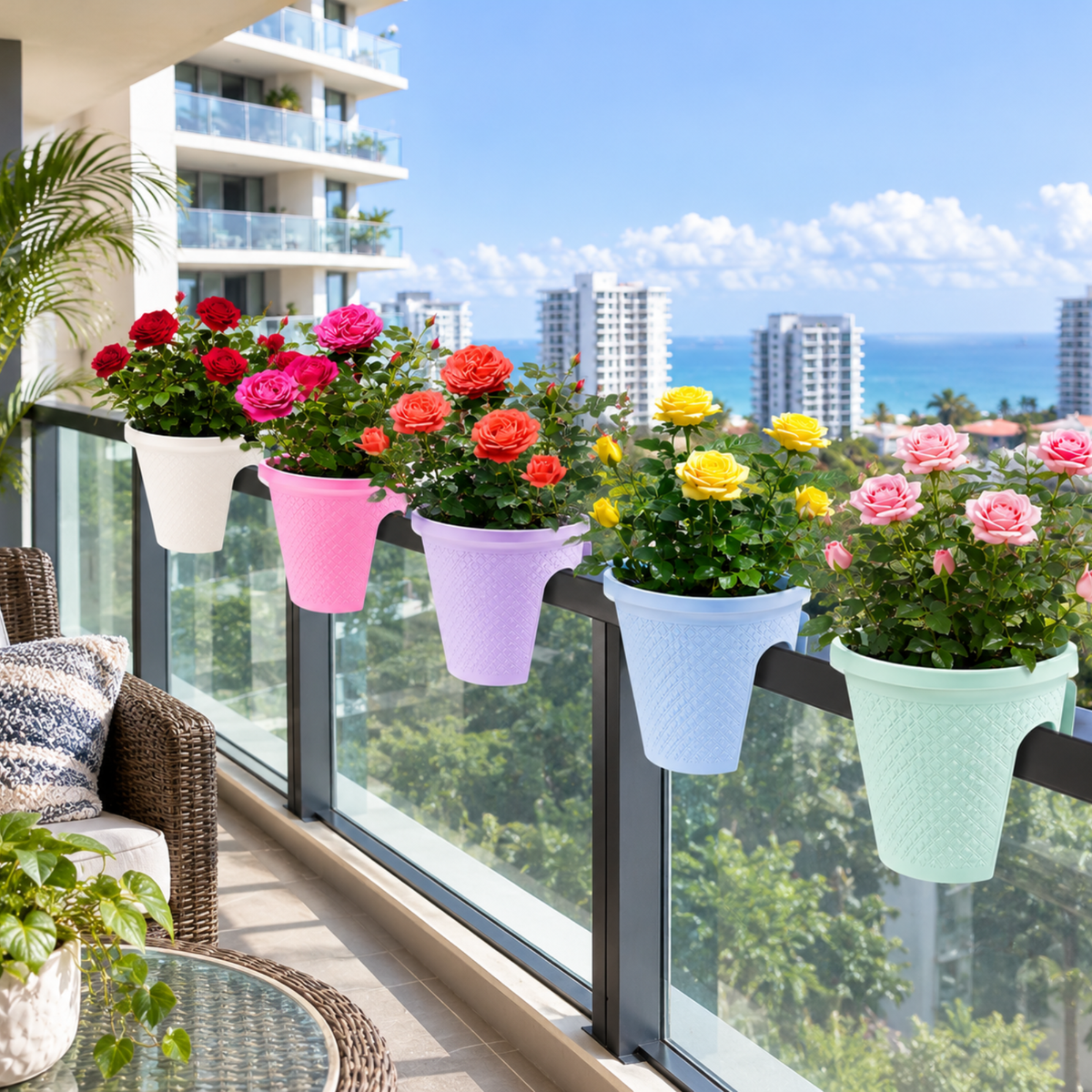 4-Pakning Balkongplantehyller – Etasjedesign | Maksimer Plassen For Plantene Dine