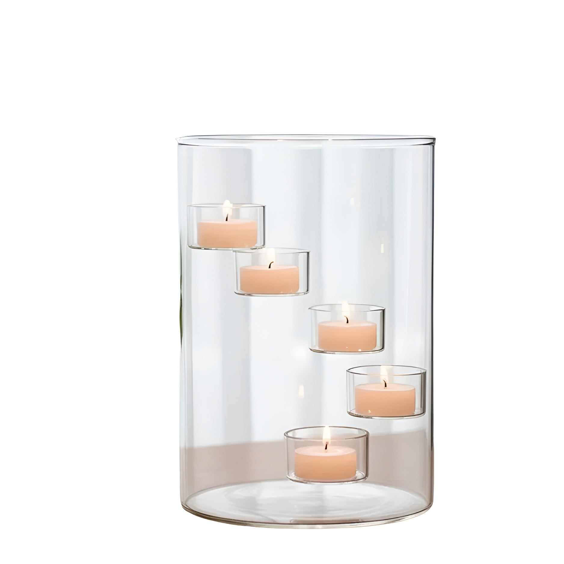 Stor Roterbar Lysestake i Glass – Elegant og Dekorativ | Perfekt som Borddekorasjon - Lysholdere