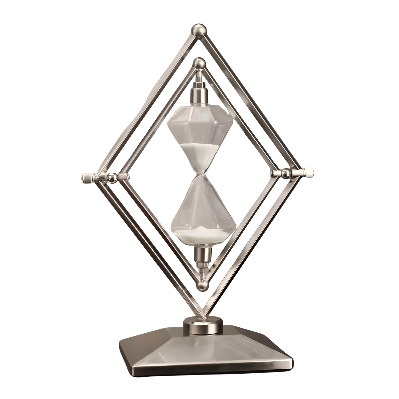 Sandur Med Geometrisk Metallramme – Dekorativ Og Avslappende | Med Hvit Sand Som Meditasjonstimer - Timeglass