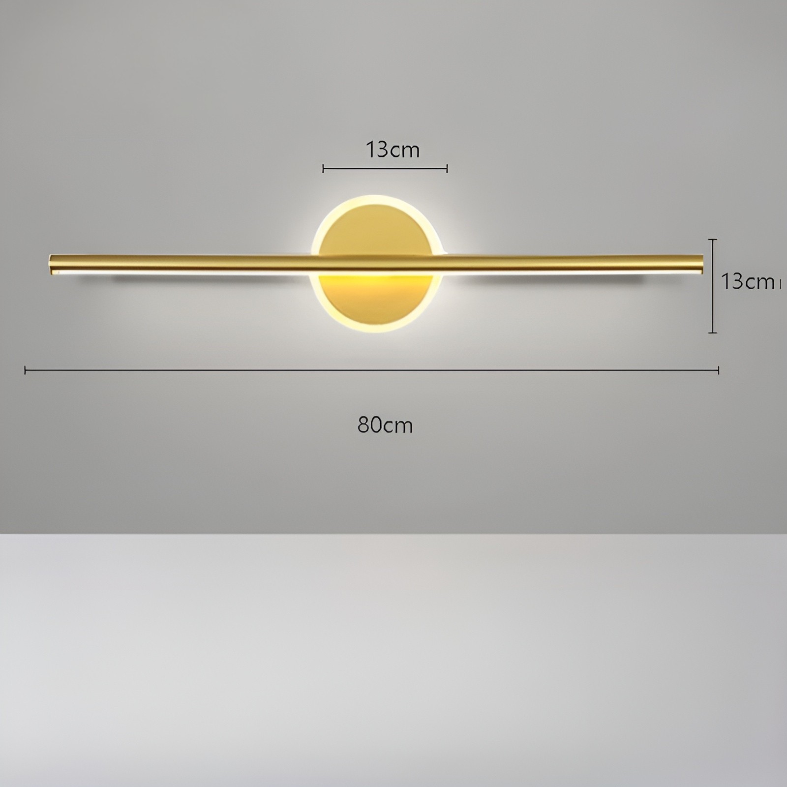 Led Vegglampe Med Speilfront – Minimalistisk Og Dekorativ | Perfekt For Soverom Gang Og Stue - Gull 80cm / Warmweiß