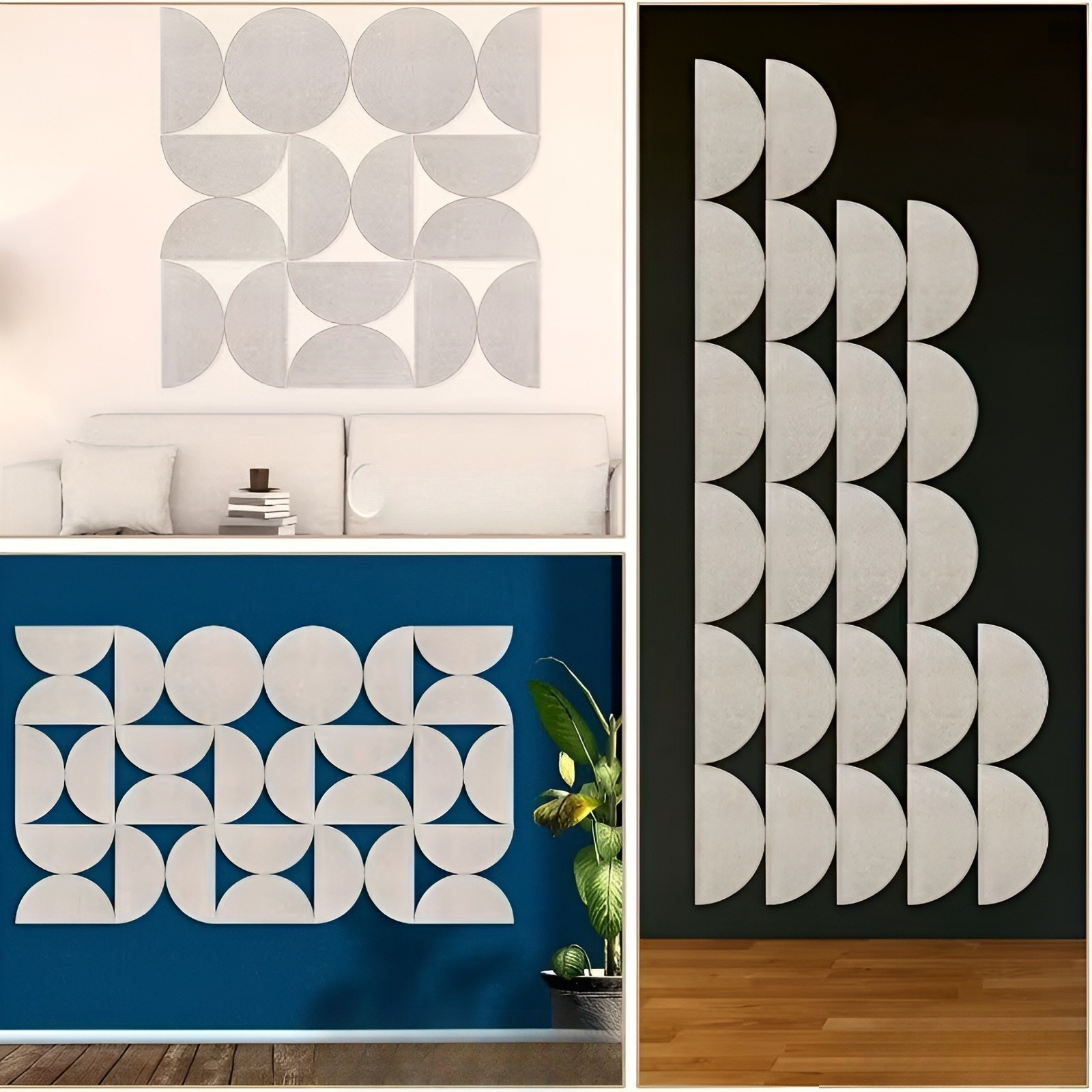 Selvklebende Filt Veggpaneler 24-pk – Lyddempende og Dekorative | Moderne Veggdekor for Hjem og Kontor - Tapet