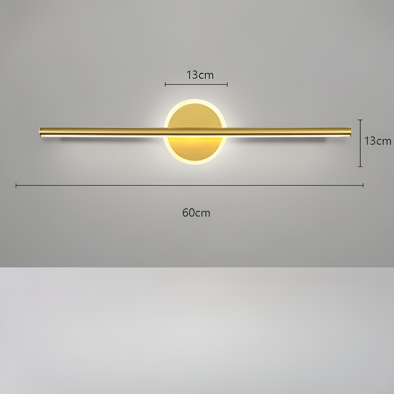 Led Vegglampe Med Speilfront – Minimalistisk Og Dekorativ | Perfekt For Soverom Gang Og Stue - Gull 60cm / Warmweiß