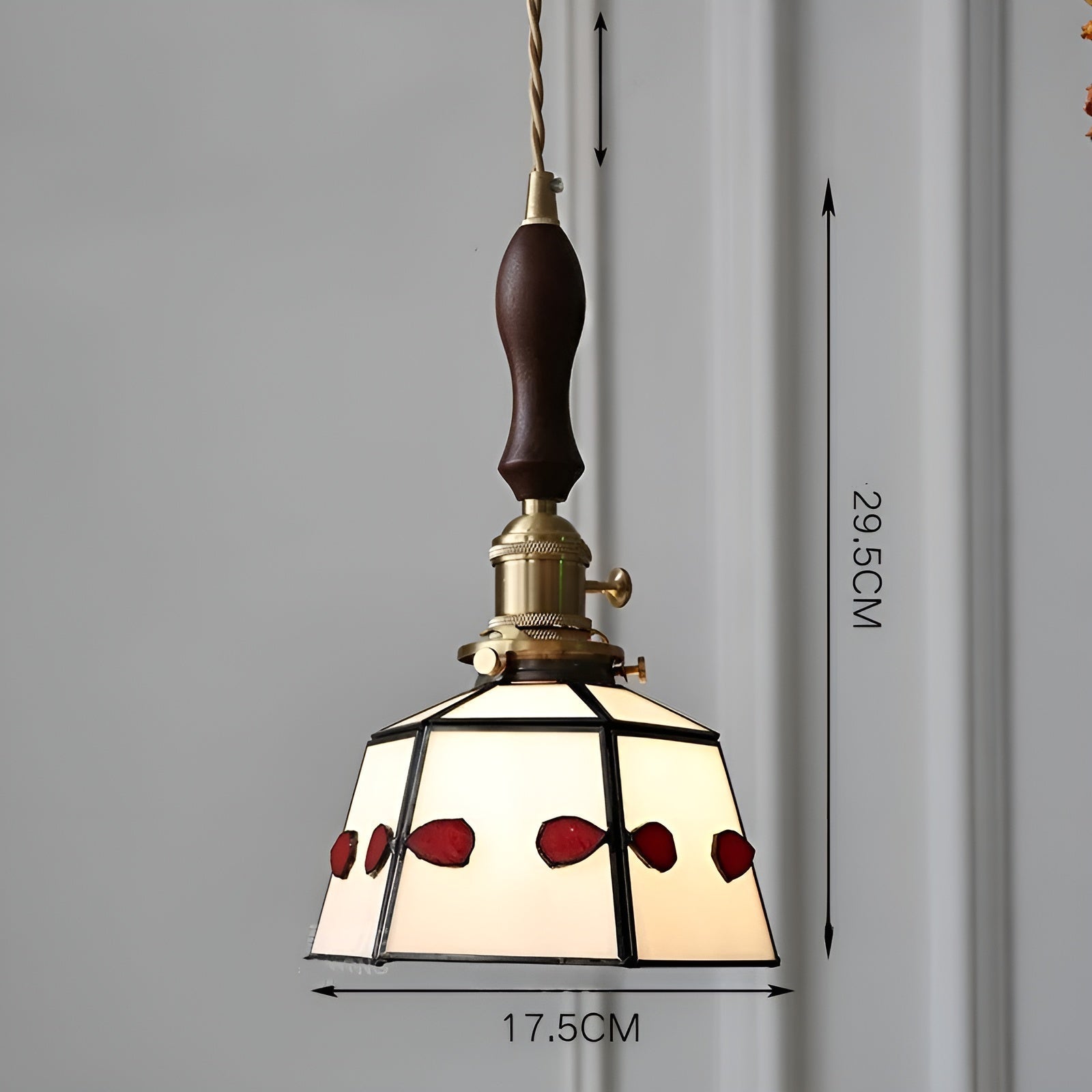 Europeisk Vintage Pendellampe – Stilig LED-pendellampe i tre og kobber | Med glasskuppel i design for stue og spisestue