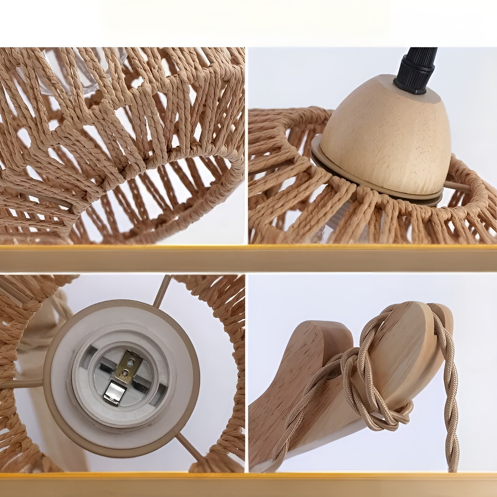 Taklampe i Boho-stil – Håndvevd i Naturfibre | Perfekt for Spisestue og Soverom