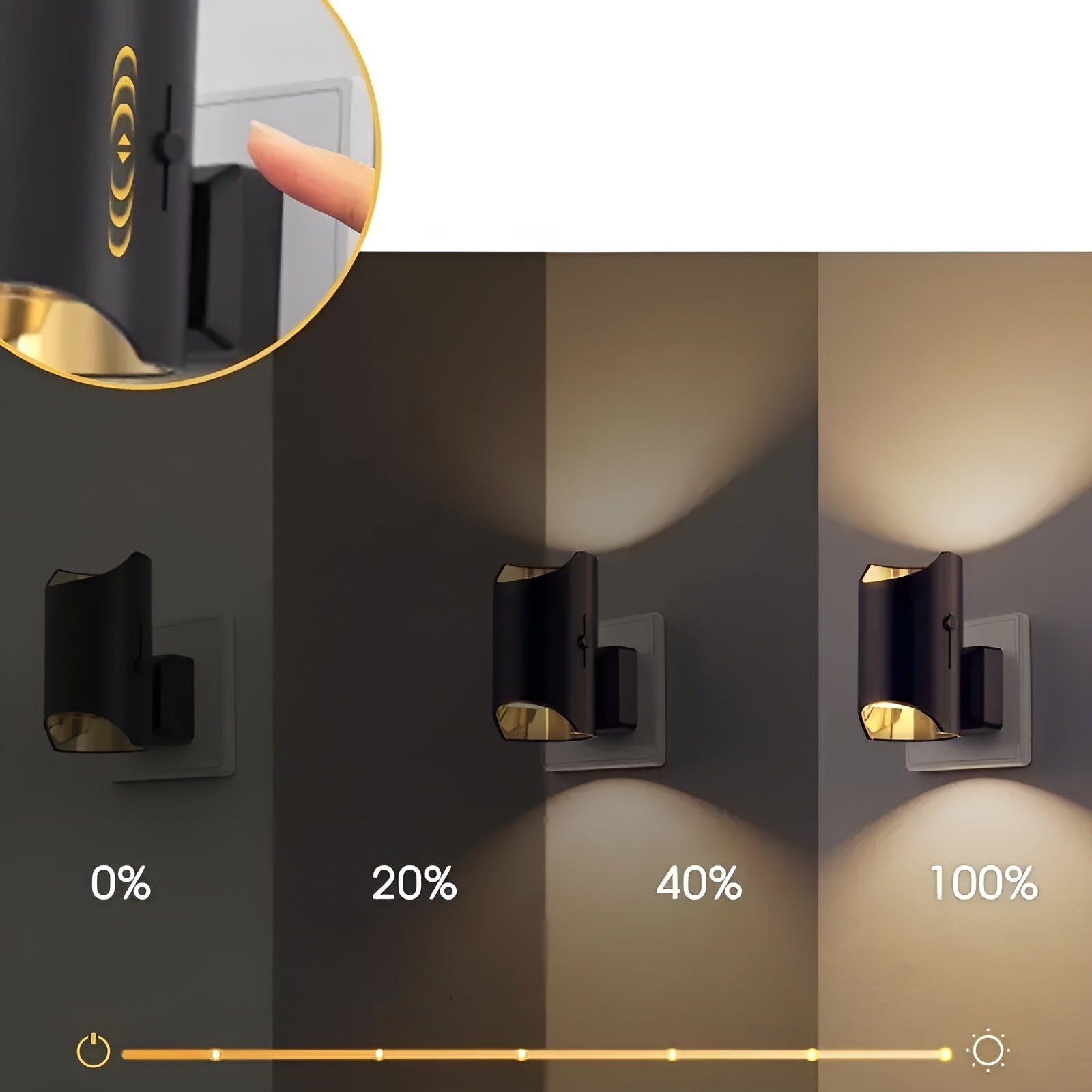 2-pk LED Vegglamper med Støpsel – Dimbare og Moderne | Perfekt for Soverom og Gang