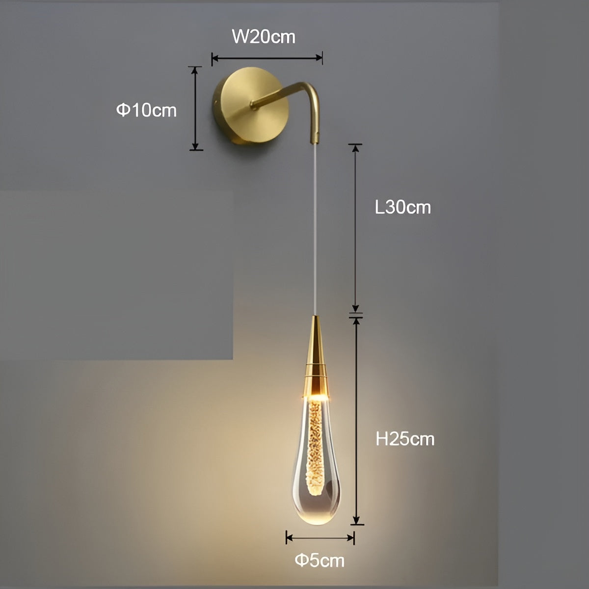 Glitrende Regndråper Krystallpendellampe – Stilig Og Elegant Vegglampe Perfekt For Soverommet