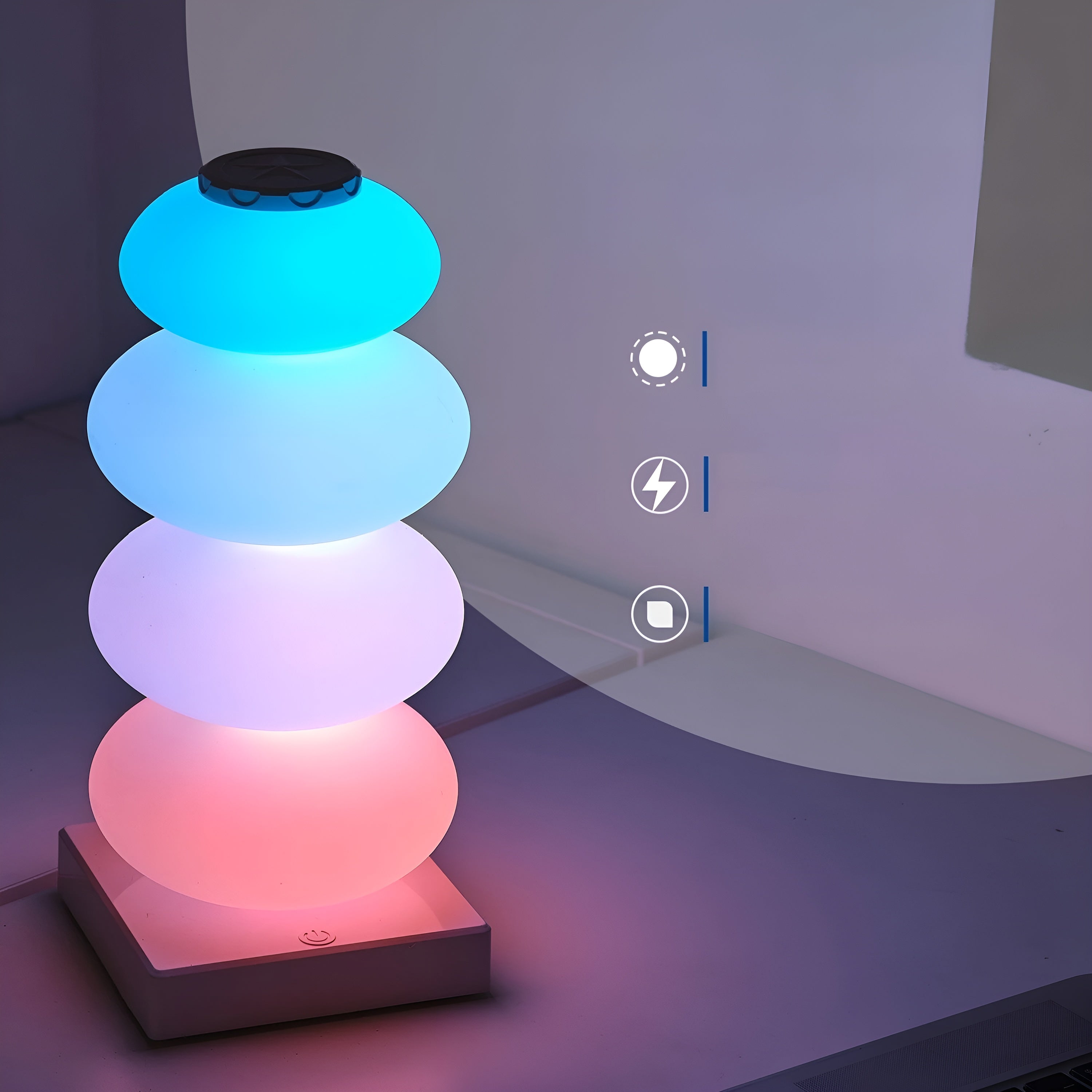 Nattbordlampe – Dimbar LED med 16 Farger | Touchkontroll og Stemningsfull Belysnin