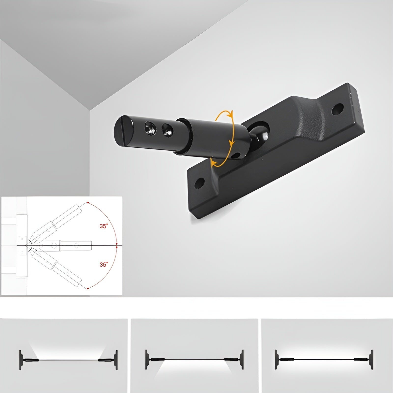 Led-Vegglampe I Lineært Design – Slank Design I Stål | For Stuer Og Soverom