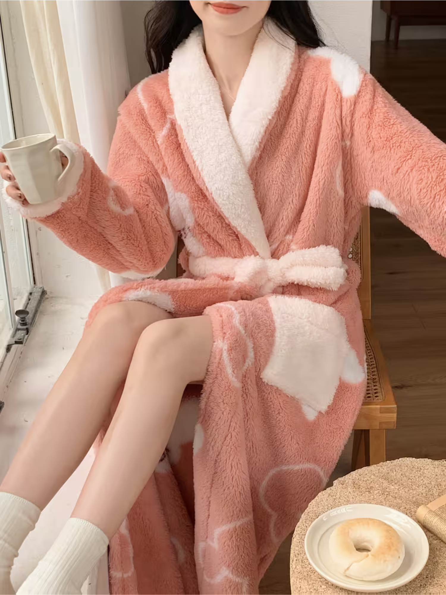 Dame Morgenkåpe i Plysj – Myk, Varm og Koselig | Perfekt for Vinteren