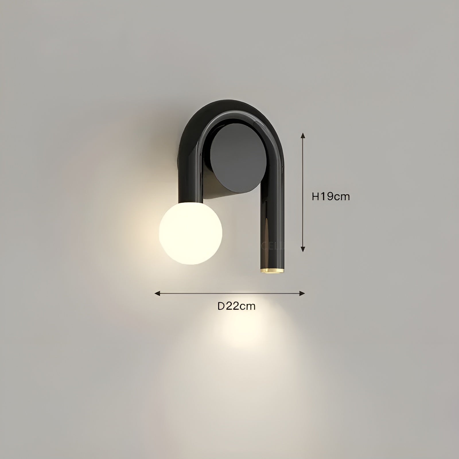 LED Vegglampe i U-form – Moderne og Dekorativ | Perfekt for Stue og Soverom