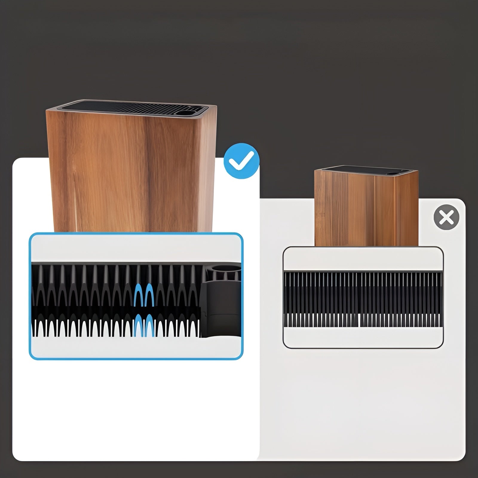 Stabil Knivblokk I Tre – Med Knivspor | Orden Og Sikkerhet På Kjøkkenet