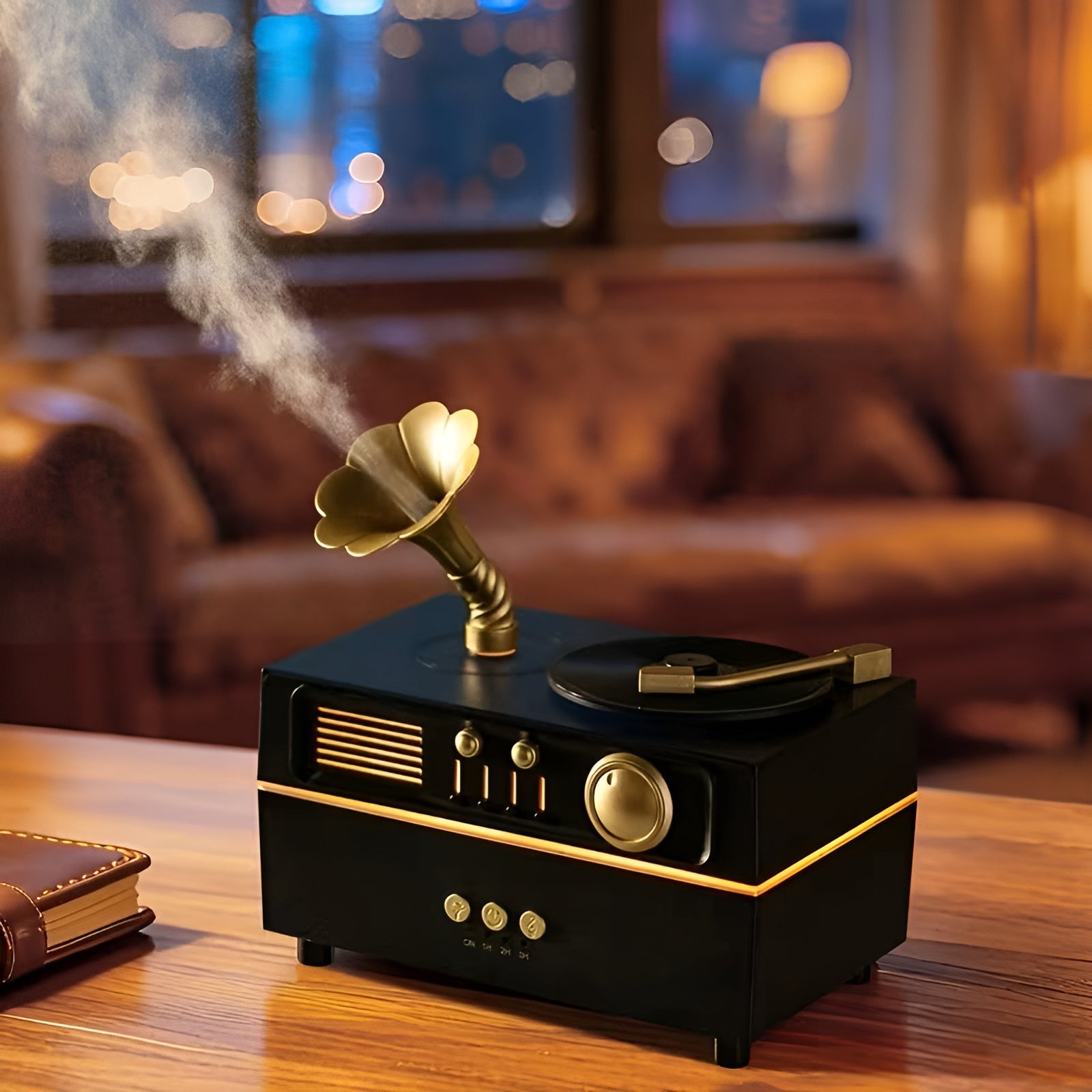 Aromadiffusor I Vintage-design – Dreiebart Tåkeutløp Og 7-farget Stemningsbelysning | Usb-luftfukter Med Timerfunksjon