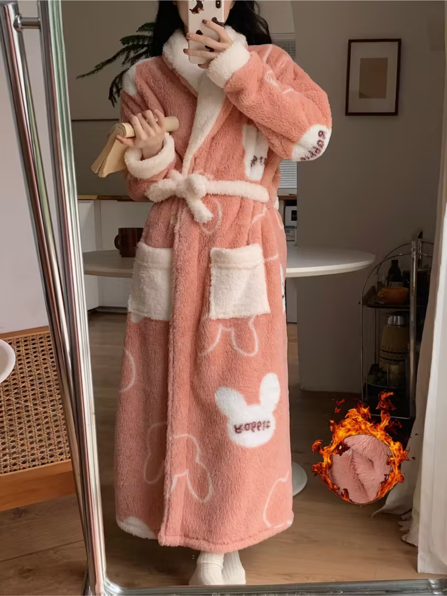 Dame Morgenkåpe i Plysj – Myk, Varm og Koselig | Perfekt for Vinteren