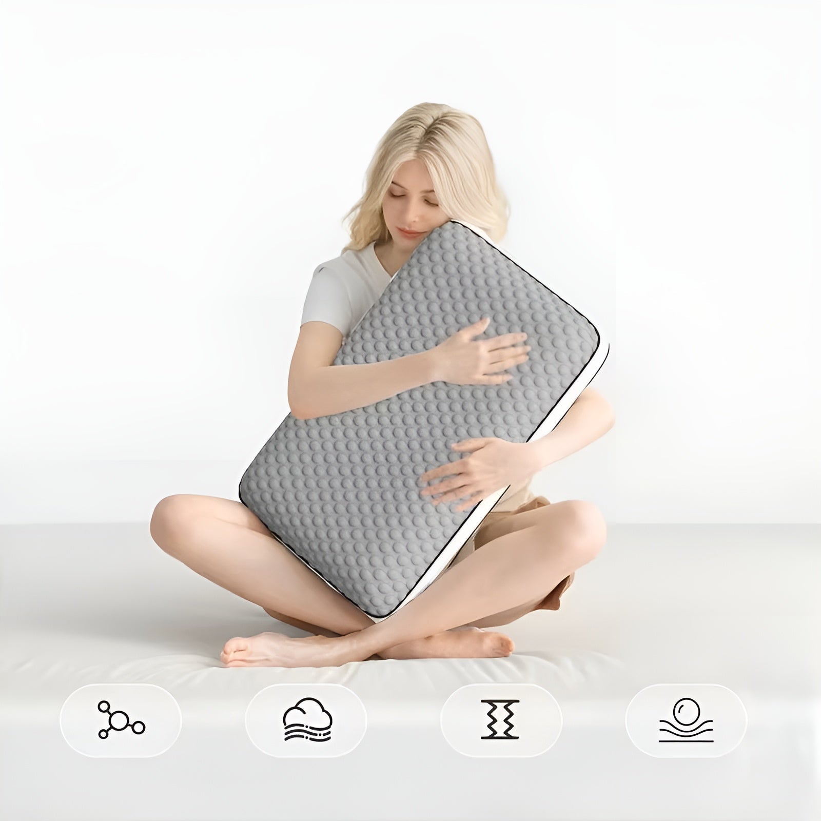 Soveunderlag Av Minne-skum – Ergonomisk Og Mykt | Perfekt For De Som Sover På Ryggen Eller Siden, Med Vaskbart Trekk