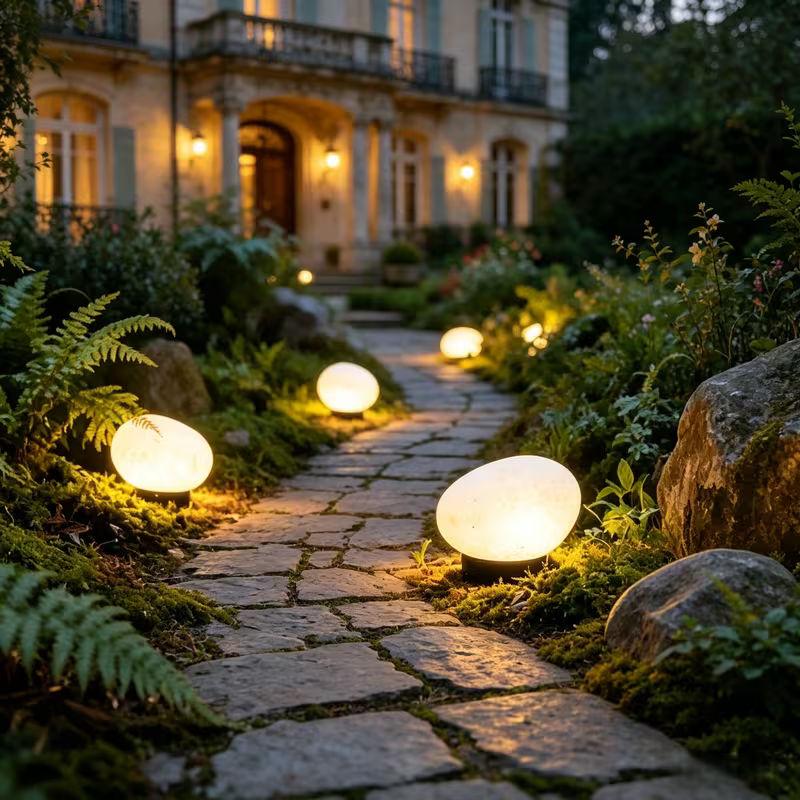 Solcelledrevne Led-hagesteiner – Automatisk Utendørsbelysning Med Naturlig Steinlook